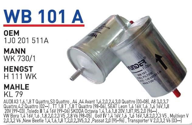 Wunder WB 101A Фільтр палива WB101A: Приваблива ціна - Купити в Україні на EXIST.UA!