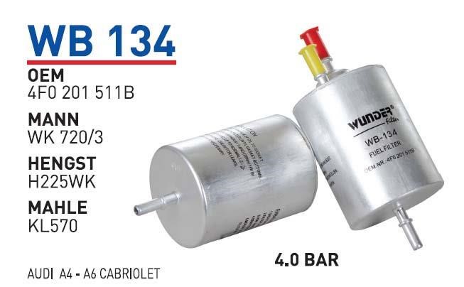 Wunder WB 134 Фільтр палива WB134: Купити в Україні - Добра ціна на EXIST.UA!