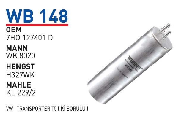 Wunder WB 148 Фільтр палива WB148: Приваблива ціна - Купити в Україні на EXIST.UA!