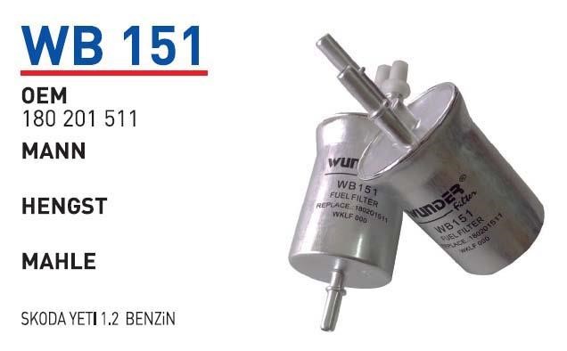 Wunder WB 151 Фільтр палива WB151: Купити в Україні - Добра ціна на EXIST.UA!