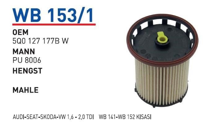 Wunder WB 153/1 Фільтр палива WB1531: Купити в Україні - Добра ціна на EXIST.UA!