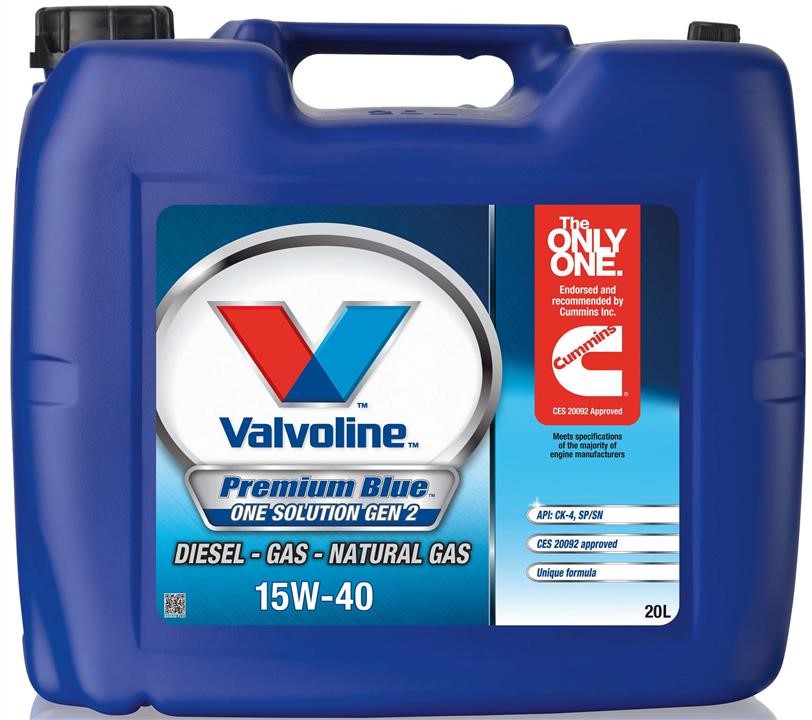 Valvoline 893656 Моторна олива VALVOLINE PREMIUM BLUE ONE SOL GEN 2 15W-40, API SP/CK-4, 20л 893656: Купити в Україні - Добра ціна на EXIST.UA!