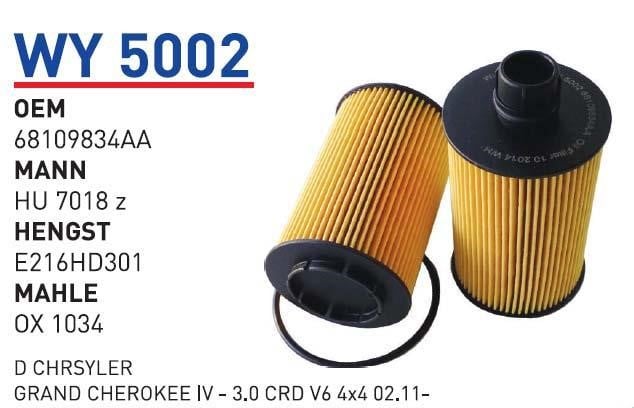 Wunder WY 5002 Фільтр масляний WY5002: Приваблива ціна - Купити в Україні на EXIST.UA!