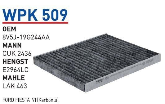 Wunder WPK 509 Фильтр салона с активированным углем WPK509: Купить в Украине - Отличная цена на EXIST.UA!