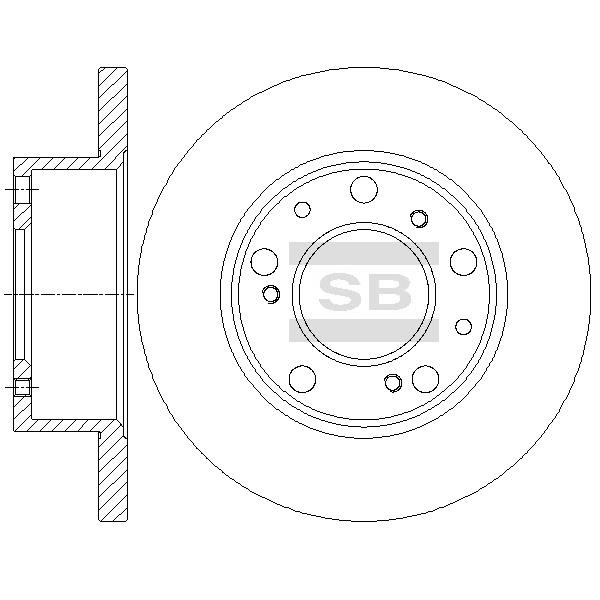 Sangsin SD6002 Диск гальмівний передній невентильований SD6002: Купити в Україні - Добра ціна на EXIST.UA!