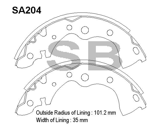 Sangsin SA204 Колодки гальмівні барабанні задні, комплект SA204: Приваблива ціна - Купити в Україні на EXIST.UA!