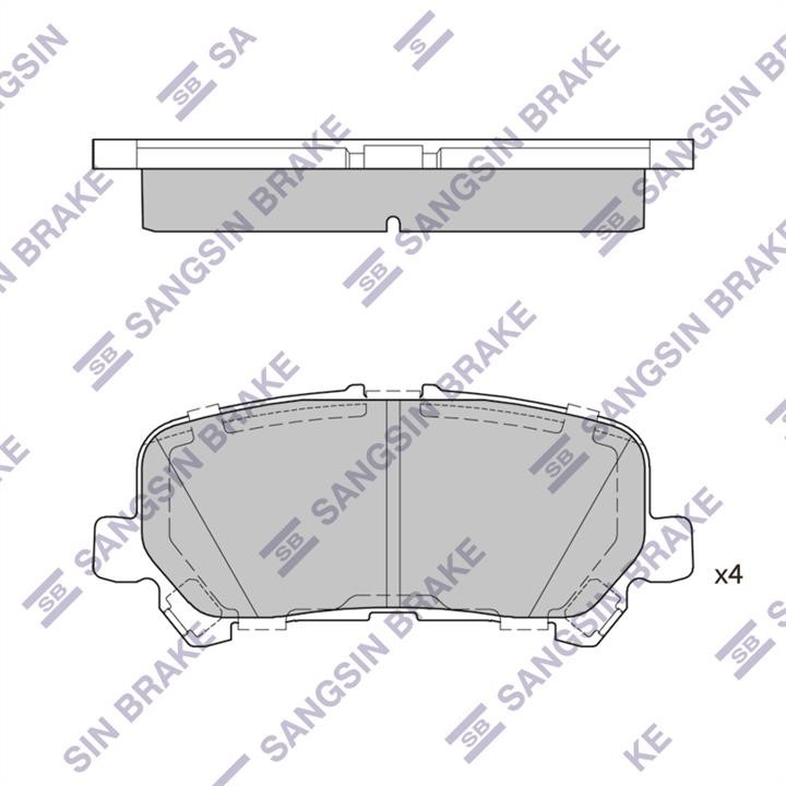 Sangsin SP4502 Гальмівні колодки задні, комплект SP4502: Купити в Україні - Добра ціна на EXIST.UA!