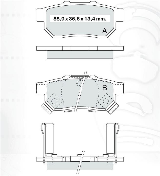 Intelli D245E Гальмівні колодки задні, комплект D245E: Купити в Україні - Добра ціна на EXIST.UA!