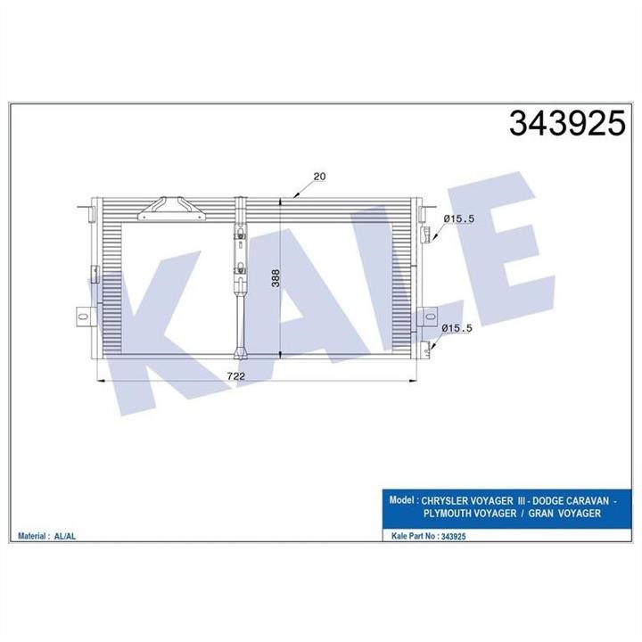 Kale Oto Radiator 343925 Радіатор кондиціонера (Конденсатор) 343925: Купити в Україні - Добра ціна на EXIST.UA!