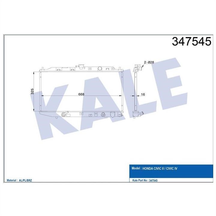 Kale Oto Radiator 347545 Радіатор охолодження двигуна 347545: Купити в Україні - Добра ціна на EXIST.UA!