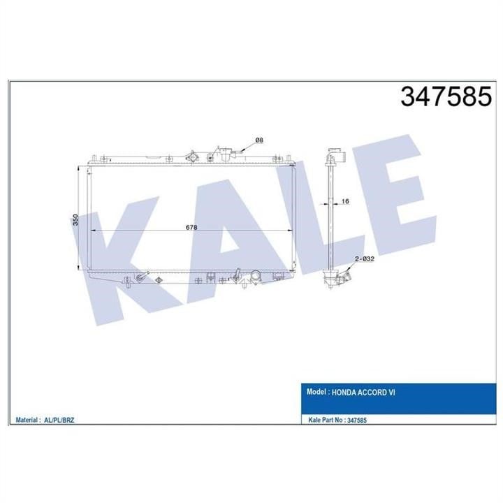 Kale Oto Radiator 347585 Радіатор охолодження двигуна 347585: Купити в Україні - Добра ціна на EXIST.UA!