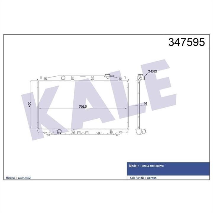 Kale Oto Radiator 347595 Радіатор охолодження двигуна 347595: Приваблива ціна - Купити в Україні на EXIST.UA!