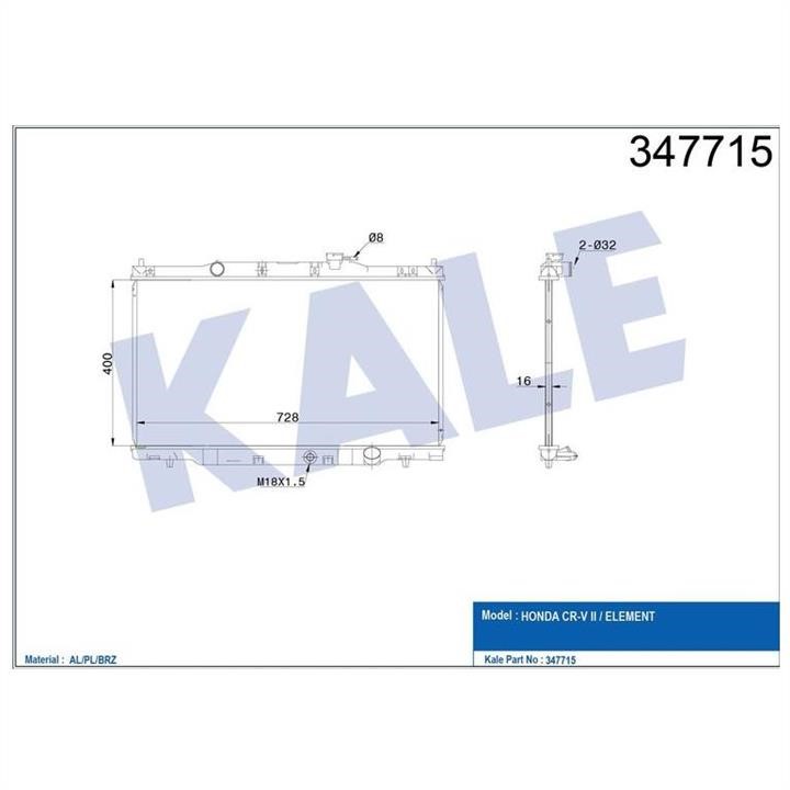 Kale Oto Radiator 347715 Радіатор охолодження двигуна 347715: Купити в Україні - Добра ціна на EXIST.UA!