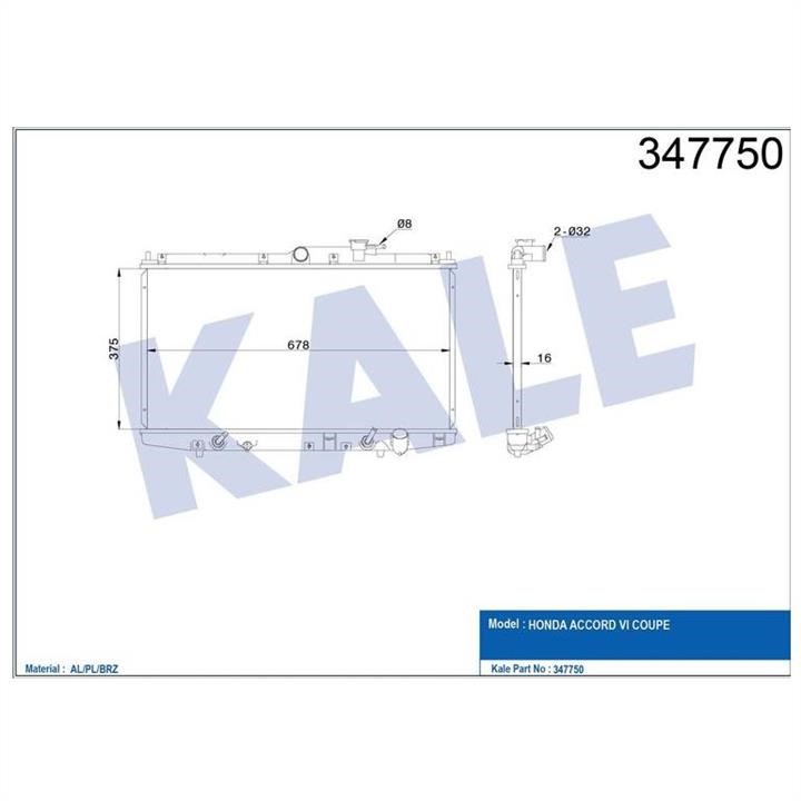 Kale Oto Radiator 347750 Радіатор охолодження двигуна 347750: Купити в Україні - Добра ціна на EXIST.UA!