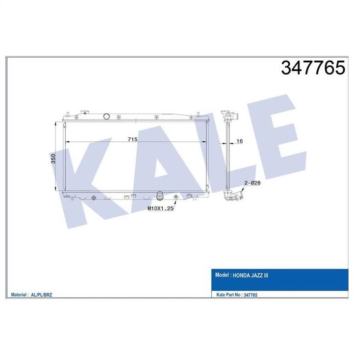 Kale Oto Radiator 347765 Радіатор охолодження двигуна 347765: Купити в Україні - Добра ціна на EXIST.UA!