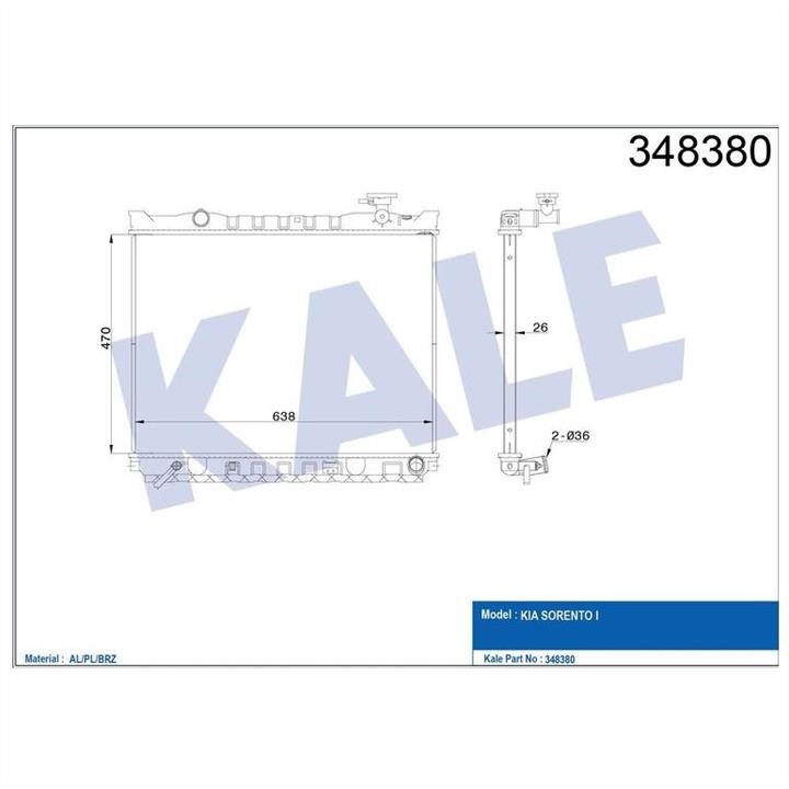 Kale Oto Radiator 348380 Радіатор охолодження двигуна 348380: Купити в Україні - Добра ціна на EXIST.UA!