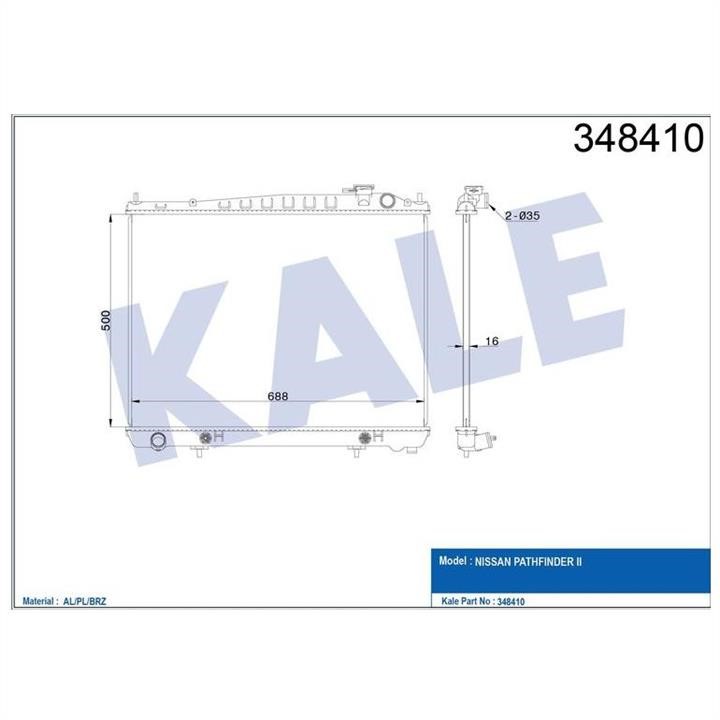 Kale Oto Radiator 348410 Радіатор охолодження двигуна 348410: Приваблива ціна - Купити в Україні на EXIST.UA!