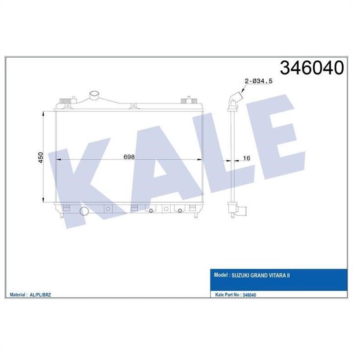 Kale Oto Radiator 346040 Радіатор охолодження двигуна 346040: Купити в Україні - Добра ціна на EXIST.UA!
