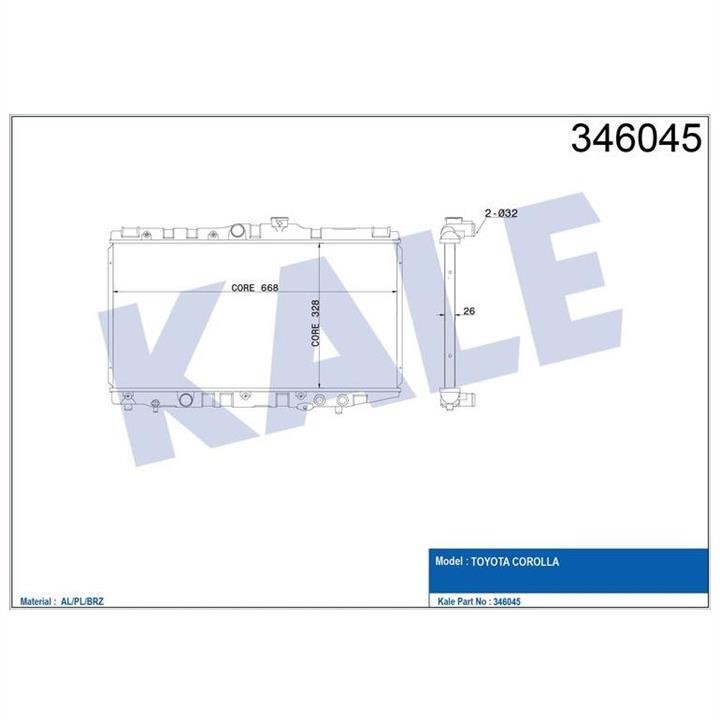 Kale Oto Radiator 346045 Радіатор охолодження двигуна 346045: Купити в Україні - Добра ціна на EXIST.UA!