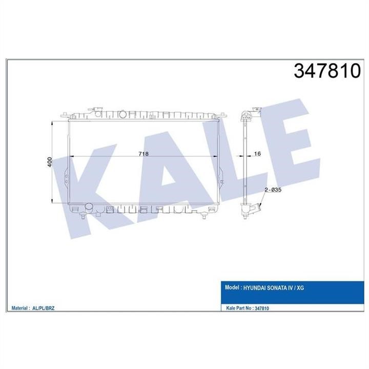 Kale Oto Radiator 347810 Радіатор охолодження двигуна 347810: Купити в Україні - Добра ціна на EXIST.UA!