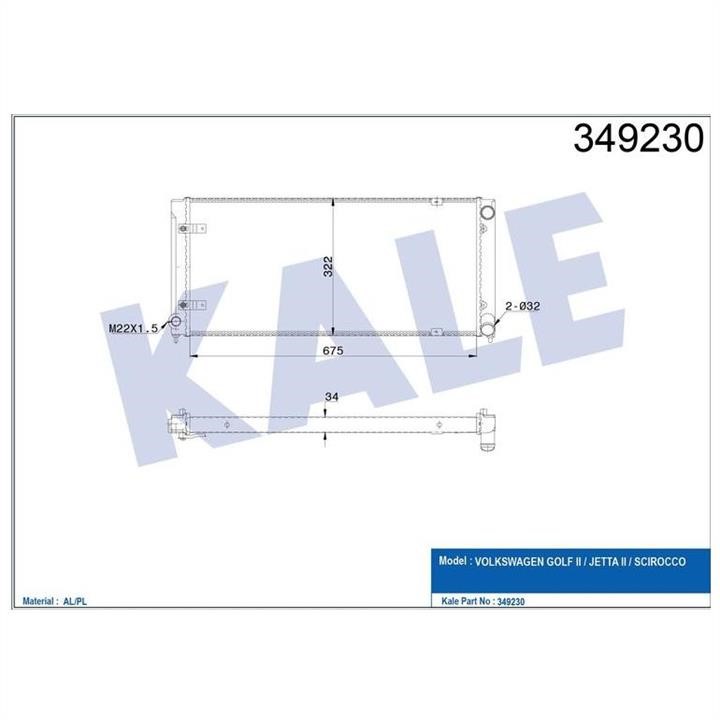 Kale Oto Radiator 349230 Радіатор охолодження двигуна 349230: Купити в Україні - Добра ціна на EXIST.UA!