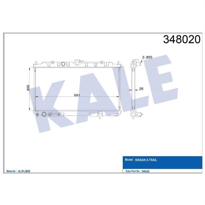 Kale Oto Radiator 348020 Радіатор охолодження двигуна 348020: Купити в Україні - Добра ціна на EXIST.UA!