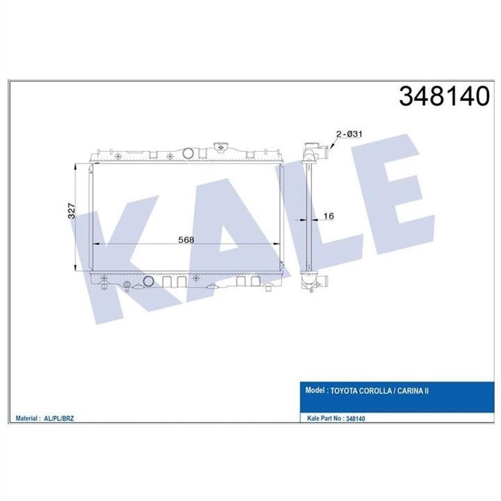 Kale Oto Radiator 348140 Радіатор охолодження двигуна 348140: Купити в Україні - Добра ціна на EXIST.UA!