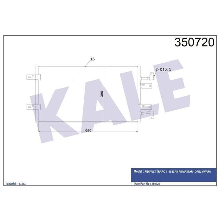Kale Oto Radiator 350720 Радіатор кондиціонера (Конденсатор) 350720: Купити в Україні - Добра ціна на EXIST.UA!