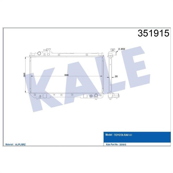 Kale Oto Radiator 351915 Радіатор охолодження двигуна 351915: Купити в Україні - Добра ціна на EXIST.UA!