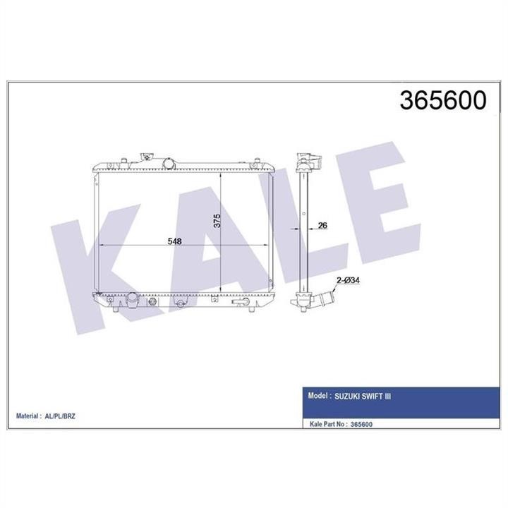 Kale Oto Radiator 365600 Радіатор охолодження двигуна 365600: Купити в Україні - Добра ціна на EXIST.UA!