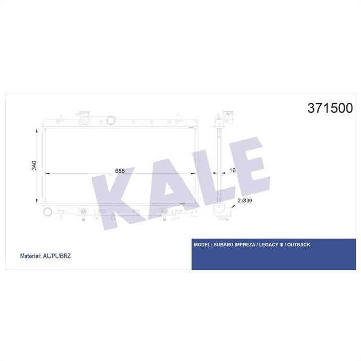 Kale Oto Radiator 371500 Радіатор охолодження двигуна 371500: Приваблива ціна - Купити в Україні на EXIST.UA!