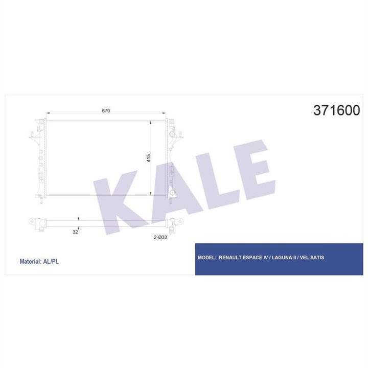 Kale Oto Radiator 371600 Радіатор охолодження двигуна 371600: Купити в Україні - Добра ціна на EXIST.UA!