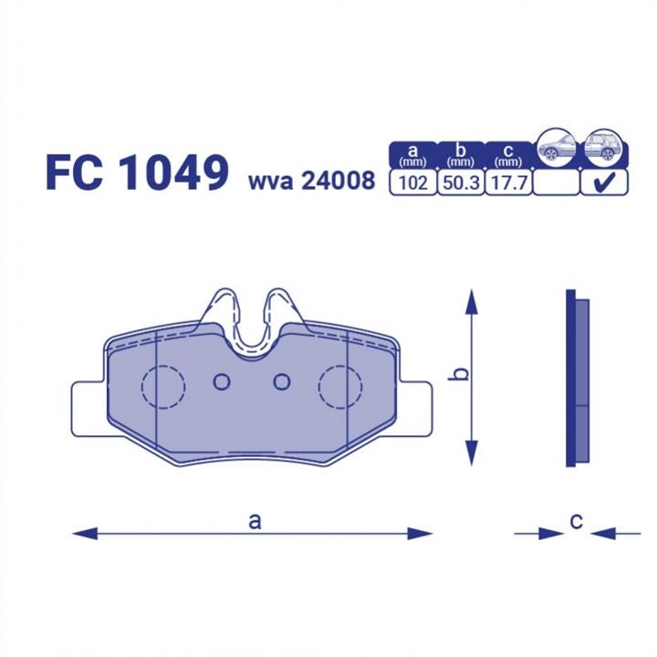 Frico FC 1049 Гальмівні колодки, комплект FC1049: Купити в Україні - Добра ціна на EXIST.UA!