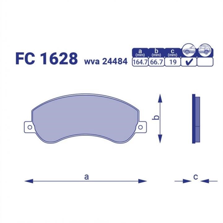 Frico FC1628 Гальмівні колодки, комплект FC1628: Купити в Україні - Добра ціна на EXIST.UA!