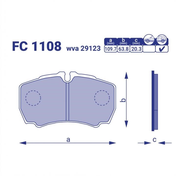 Frico FC 1108 Гальмівні колодки, комплект FC1108: Купити в Україні - Добра ціна на EXIST.UA!