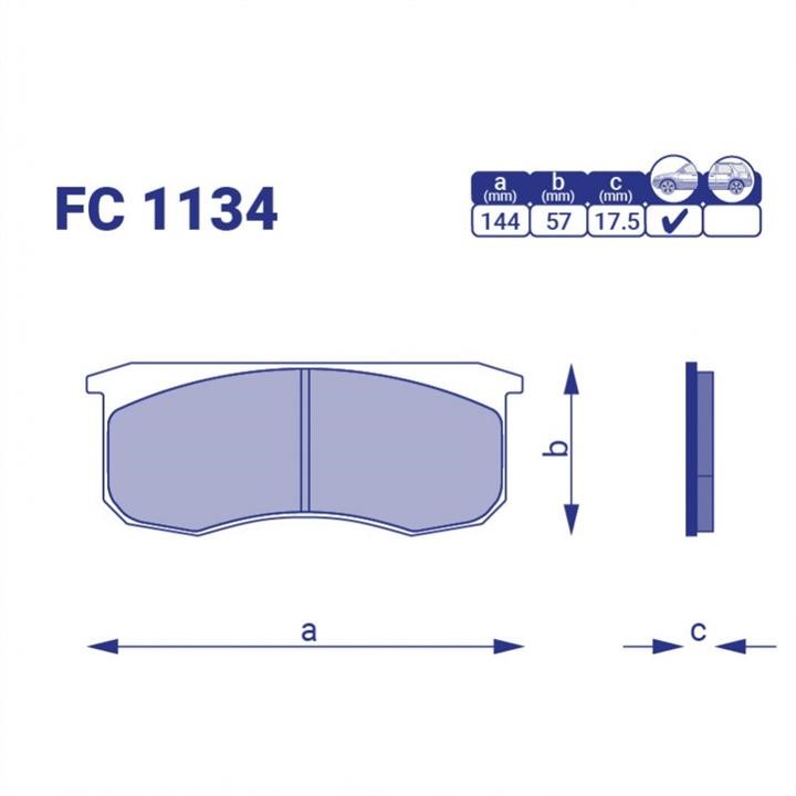 Frico FC 1134 Гальмівні колодки, комплект FC1134: Купити в Україні - Добра ціна на EXIST.UA!