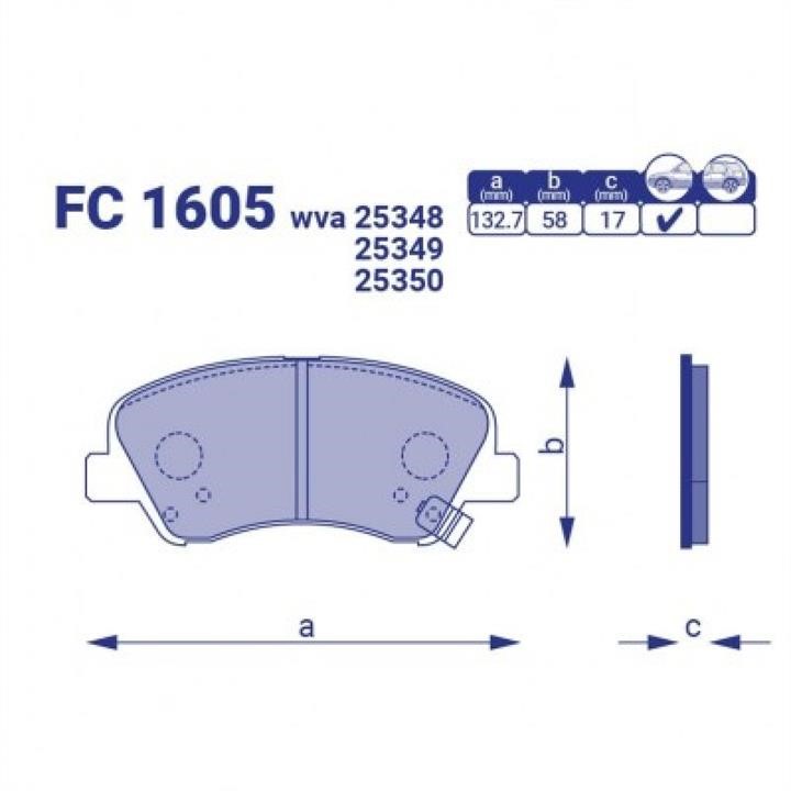 Frico FC 1605 Гальмівні колодки, комплект FC1605: Купити в Україні - Добра ціна на EXIST.UA!