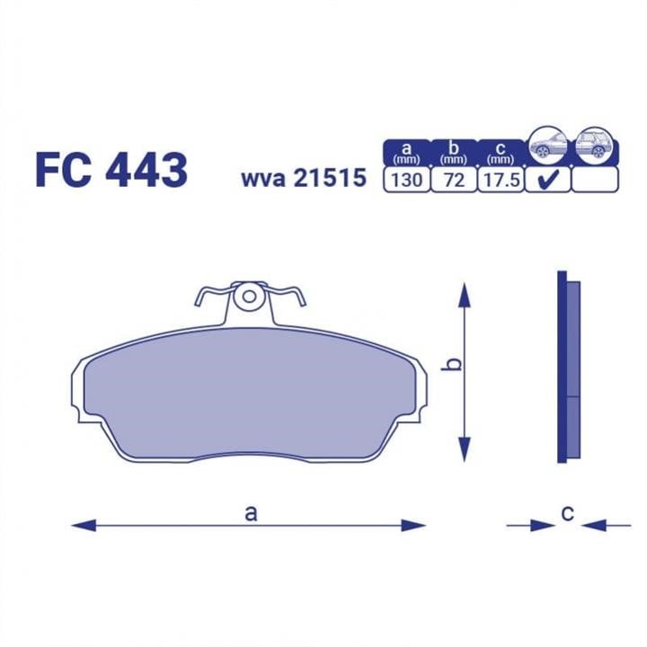 Frico FC 443 Гальмівні колодки, комплект FC443: Купити в Україні - Добра ціна на EXIST.UA!