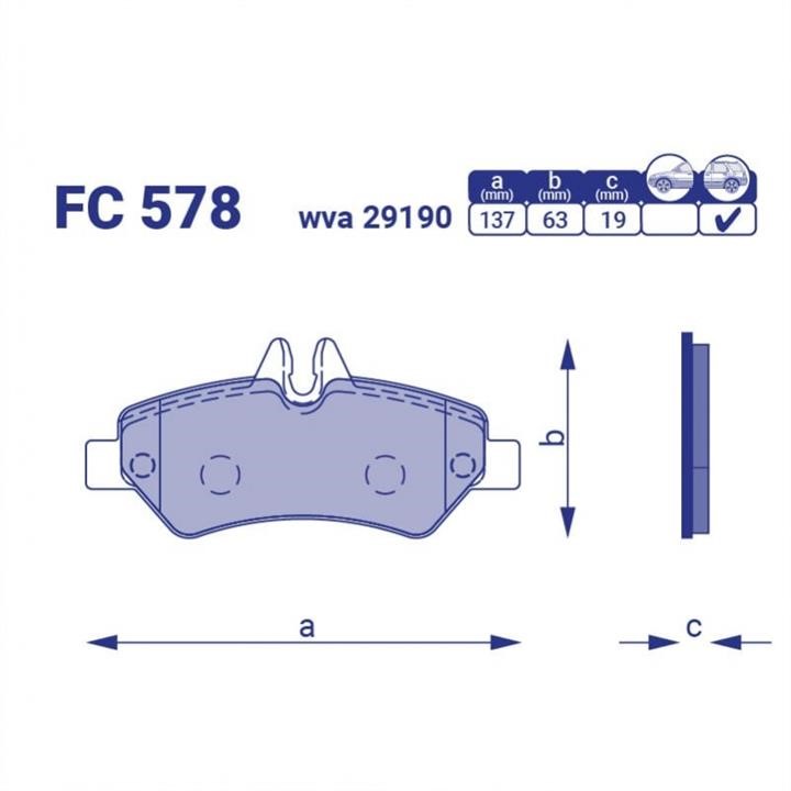 Frico FC 578 Гальмівні колодки, комплект FC578: Купити в Україні - Добра ціна на EXIST.UA!