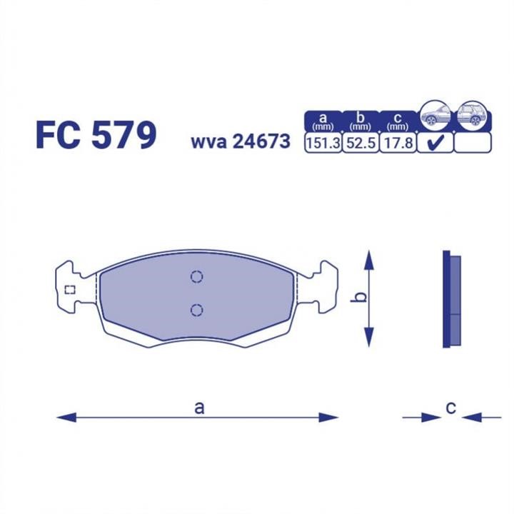 Frico FC 579 Гальмівні колодки, комплект FC579: Купити в Україні - Добра ціна на EXIST.UA!