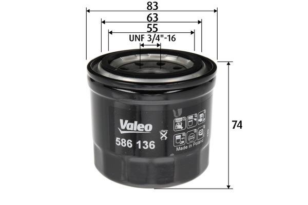Valeo 586136 Фільтр масляний 586136: Купити в Україні - Добра ціна на EXIST.UA!