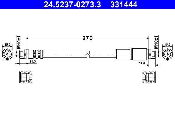 24523702733 Ate Тормозной шланг