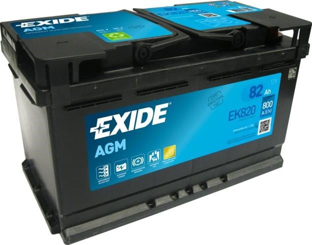 Exide EK820 Акумулятор Exide AGM 12В 82Аг 800А(EN) R+ EK820: Приваблива ціна - Купити в Україні на EXIST.UA!