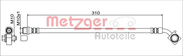 Metzger 4111552 Гальмівний шланг 4111552: Купити в Україні - Добра ціна на EXIST.UA!