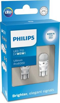 Philips 11961XU60X2 Лампа світлодіодна Philips Ultinon Pro6000 LED T10 (W5W) 12В 0,7Вт 11961XU60X2: Приваблива ціна - Купити в Україні на EXIST.UA!