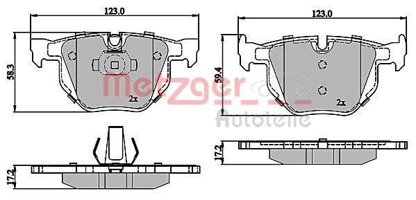 Metzger 1170843 Гальмівні колодки задні, комплект 1170843: Купити в Україні - Добра ціна на EXIST.UA!