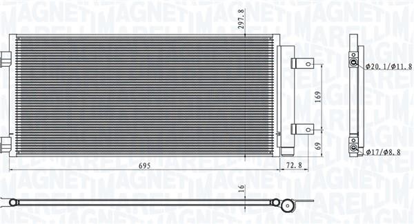 Magneti marelli 350203101600 Радіатор кондиціонера 350203101600: Купити в Україні - Добра ціна на EXIST.UA!