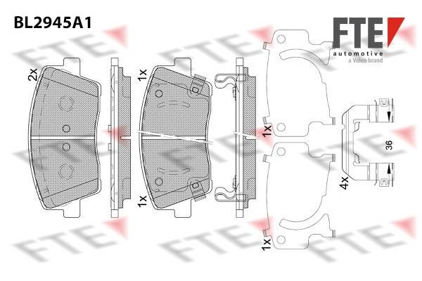 FTE BL2945A1 Гальмівні колодки, комплект BL2945A1: Купити в Україні - Добра ціна на EXIST.UA!