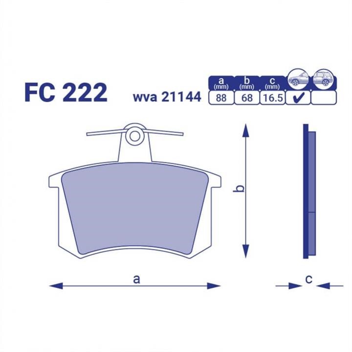 Frico FC 222 Гальмівні колодки, комплект FC222: Купити в Україні - Добра ціна на EXIST.UA!