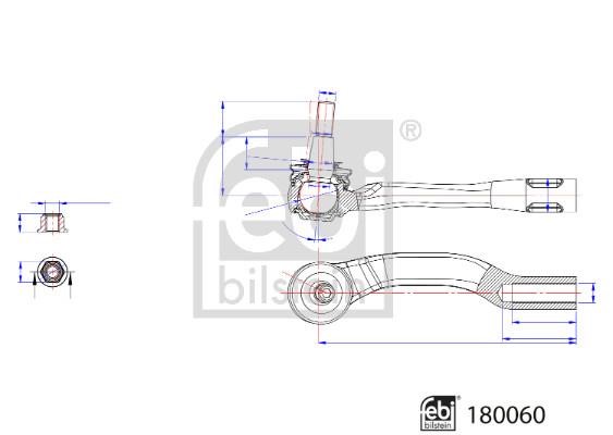 180060 febi Наконечник рулевой тяги